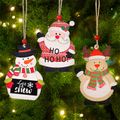 Christmas Pendant, Wooden Elk Santa Claus Snowman Pendant Christmas Tree Pendant Decoration Multi-color image 2