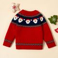 Toddler Girl/Boy Christmas Santa Pattern Button Design Color Sweater Red