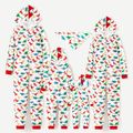 Christmas Dinosaur Print Family Matching Long-sleeve Hooded Onesies Pajamas Sets (Flame Resistant) Multi-color image 5