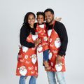 Ho Ho Ho Santa Claus Print Aprons for Mommy and Me Red