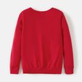 Christmas Letter and Snowman Print Red Family Matching 100% Cotton Long-sleeve Sweatshirts Red image 5