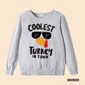 100% Cotton Thanksgiving Day Letter and Turkey Letter Print Family Matching Long-sleeve Sweatshirts Multi-color
