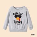 100% Cotton Thanksgiving Day Letter and Turkey Letter Print Family Matching Long-sleeve Sweatshirts Multi-color