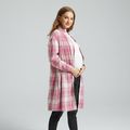 Multi-color Plaid Stand-up Collar Long-sleeve Button Front Shirt Multi-color