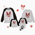 Christmas Red Plaid Deer and Letter Print Grey Family Matching Long-sleeve Sweatshirts Grey image 1
