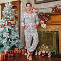 Christmas Allover Print Light Grey Family Matching Thickened Polar Fleece Long-sleeve Onesies Pajamas Sets (Flame Resistant) Light Grey image 3
