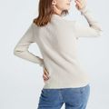 Maternity Solid Color Half Turtleneck Long-sleeve Sweater Apricot