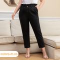 Women Plus Size Casual Paperbag Denim Jeans Black