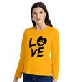 Women Graphic Letter Print Round-collar Long-sleeve Tee Ginger