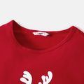 Christmas Reindeer and Letter Print Red Family Matching 100% Cotton Long-sleeve Sweatshirts Red image 3