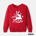 Christmas Reindeer and Letter Print Red Family Matching 100% Cotton Long-sleeve Sweatshirts Red image 5