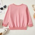 Toddler Graphics Letter and Heart-shaped Print  Long-sleeve Pullover Pink