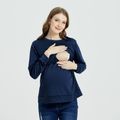 Nursing Minimalist Long-sleeve Sweatshirt Pullover Dark Blue