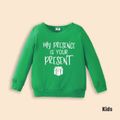Christmas Present Box and Letter Print Family Matching Long-sleeve Sweatshirts Multi-color