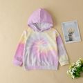 Tie Dyed Hooded Long-sleeve Purple and Yellow Toddler Hoodie Top Multi-color