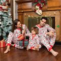 Family Matching Christmas Santa Print Long-sleeve Pajamas Sets(Flame Resistant) Red/White image 2