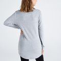 Maternity Grey Button Detail Round-collar Long-sleeve Pullover Grey