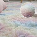 Rainbow Colors Long Hair Tie Dyeing Carpet Bay Window Bedside Mat Soft Area Rugs Shaggy Blanket Gradient Color Living Room Rug Multi-color image 5