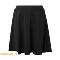Women Plus Size Basics Black Circle Skirt Black