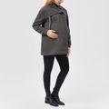Maternity Pure Color Snap Long-sleeve Drawstring Coat Dark Grey