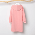 Kid Girl Leopard Heart Print Long-sleeve Hooded Sweatshirt Dress Pink