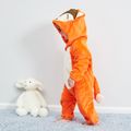 Fox Design Hooded 3D Ear and Tail Decor Long-sleeve Orange Baby Jumpsuit Orange