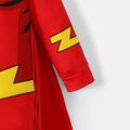 Justice League Baby Boy The Flash Jumpsuit with Cloak and Bib Set Red