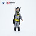 Justice League Toddler Boy Batman Cosplay Costume With Hooded Cloak and Face Mask Grey