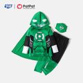 Justice League Toddler Boy Green Lantern Cosplay Costume With Hooded Cloak and Face Mask Green
