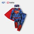 Justice League 3-piece Toddler Boy Superman Cosplay Costume Set with Cloak and Face Mask Blue