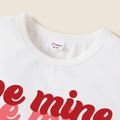 Valentine's Day Letter Print White 100% Cotton Short-sleeve T-shirts for Mom and Me White image 3