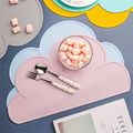 Kids Silicone Placemat Cloud Shape Non-Slip Placemat Portable Food Mat Dining Table for Baby Infants Toddlers Children Light Blue image 5