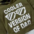 100% Cotton 2pcs Letter Print Hooded Long-sleeve Hoodie Top and Camouflage Print Pants Green Baby Set Green