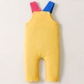 Panda Print Color Block Pink or Yellow Baby Overalls Pants Yellow