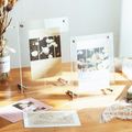 moldura de acrílico moldura de álbum de fotos transparente moldura de exibição de mesa suporte de exibição de lembrança de cartão-postal decoração de mesa Branco