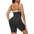 Women Tummy Control Shapewear Seamless Bodysuit Butt Lifter Full Body Shaper Bodysuit Open Bust Mid Thigh Body Shaper Shorts Black