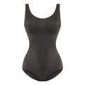 Women Solid Color Stretchy Tank Bodysuit High-Rise Tummy Control Shapewear Seamless Bodysuit Butt Lifter (Without Chest Pad) Black image 1