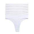 Women Thong Shapewear Striped Butt Lifter Shapewear Tummy Slimmer High Waist Panty Body Shaper Underwear White image 1