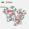 Batman Mommy and Me Floral Allover Tees White