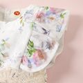Floral Allover Ruffle and Lace Decor Flutter-sleeve White Baby Dress Multi-color