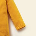 Baby Solid color Flutter-sleeve Long-sleeve Romper Ginger image 3
