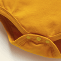 Baby Solid color Flutter-sleeve Long-sleeve Romper Ginger image 4