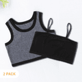 2-Pack Toddler Girl Black Camisole and Tank Top Set blackgray