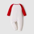 Baby Boy/Girl Colorblock Long-sleeve Jumpsuit Red/White