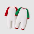 Baby Boy/Girl Colorblock Long-sleeve Jumpsuit Red/White