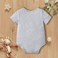 Baby Boy/Girl 95% Cotton Short-sleeve Tiger and Letter Print Romper Light Grey