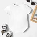 Baby Boy 95% Cotton Short-sleeve Letter Print Grey/White Romper White