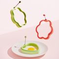 Silicone Fried Egg Pancake Shaper Omelette Mold Rings with Stainless Handle Cooking Tools Kitchen Accessories Gadget Green