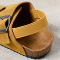 Toddler / Kid Dual Buckle Decor Footbed Sandal Yellow