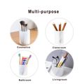 Simple Transparent Round Pen Pencil Holder Cup Large Capacity Multipurpose Desk Organizer Storage Makeup Brush Storage Holder White